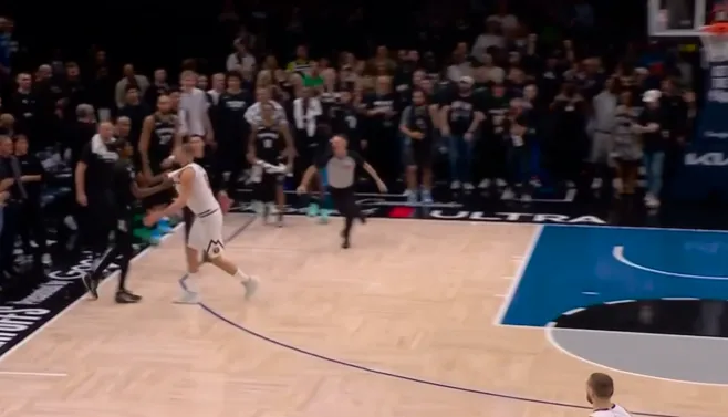 麦丹最后时刻上篮，约基奇后场冲过来推搡爆发大范围冲突